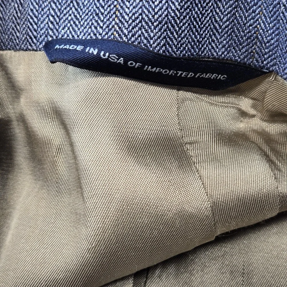 Brooks Brothers Suit Jacket Mens 44 Gray Herringbone Tweed 3 Button USA